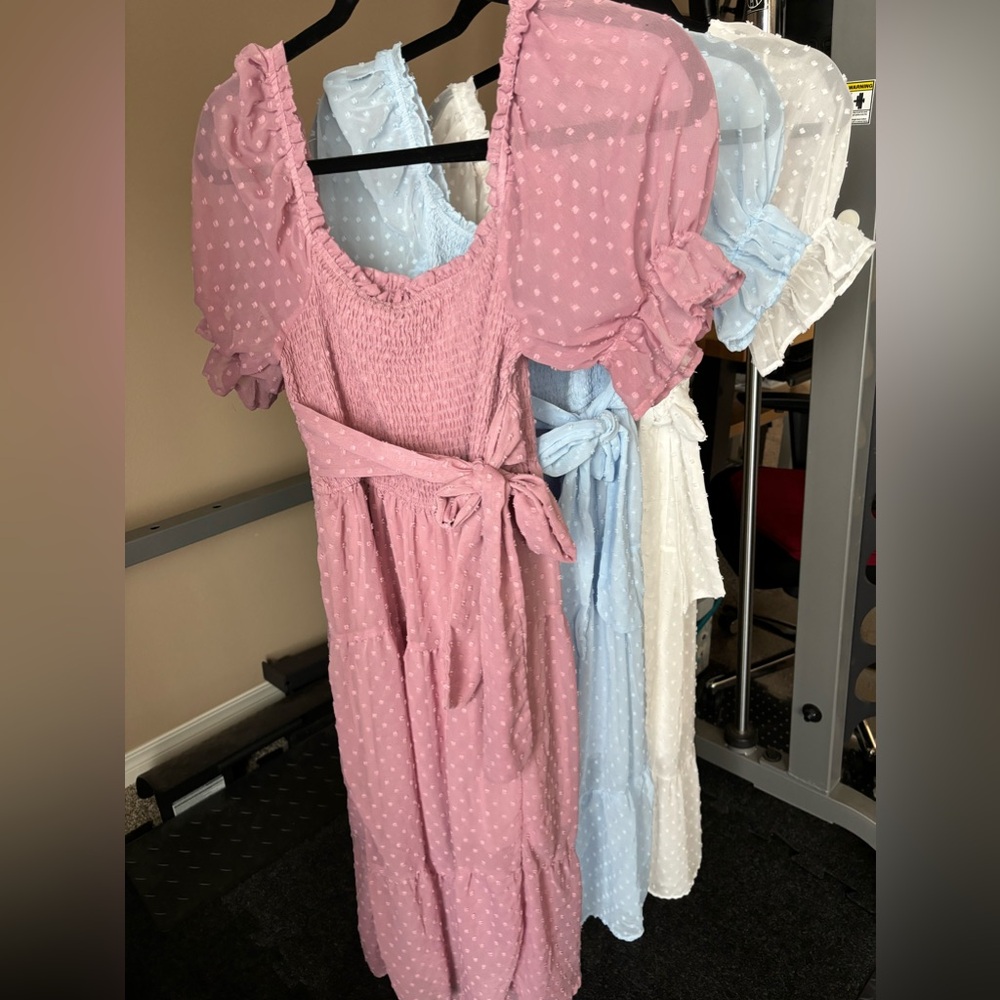 Merokeety Swiss Dot Dress in Pink
